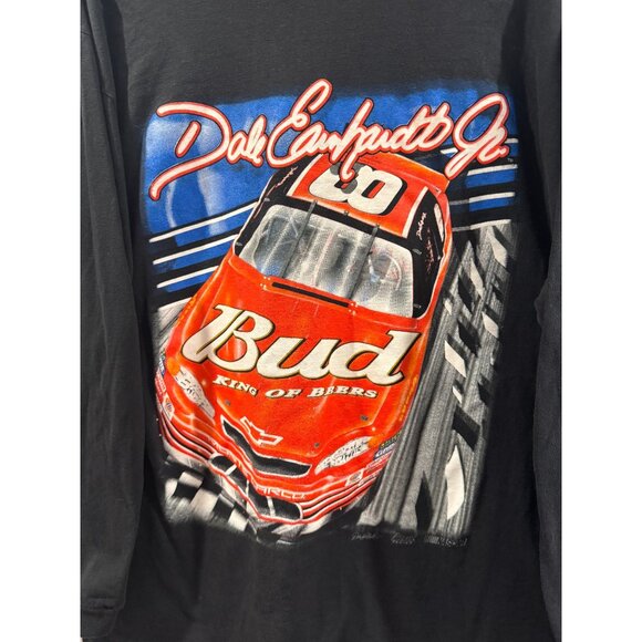 VTG Dale Earnhardt Jr. #8 Budweiser NASCAR LS Shirt XL Black Competitors View - Picture 7 of 8